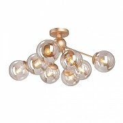 Люстра на штанге Vitaluce V3772 V3772-8/8PL цвет плафона/подвески Прозрачный, цвет арматуры Золото-1