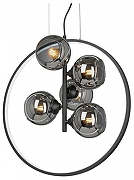 Люстра Vitaluce V3889DT V3889DT-1/5+1S цвет плафона/подвески Белый, Черный, цвет арматуры Черный