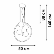 Люстра Vitaluce V3889DT V3889DT-1/5+1S цвет плафона/подвески Белый, Черный, цвет арматуры Черный-2