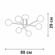 Люстра на штанге Vitaluce V3931 V3931-1/6PL цвет плафона/подвески Белый, цвет арматуры Черный-3