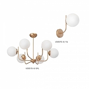 Люстра на штанге Vitaluce V39570 V39570-8/6PL цвет плафона/подвески Белый, цвет арматуры Золото-1
