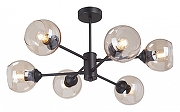 Люстра на штанге Vitaluce V39930 V39930-13/6PL цвет плафона/подвески Коньячный, цвет арматуры Черный