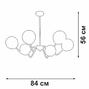 Люстра на штанге Vitaluce V42740 V42740-8/6PL цвет плафона/подвески Белый, цвет арматуры Золото-1