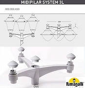 Фонарный столб Fumagalli Vivi V50.372.A30.LXH27 цвет плафона/подвески Прозрачный, цвет арматуры Серый-3