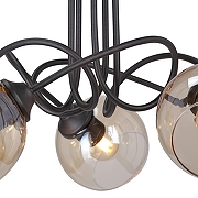 Люстра на штанге Vitaluce V43090 V43090-13/5PL цвет плафона/подвески Коньячный, цвет арматуры Черный-3