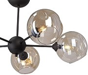 Люстра на штанге Vitaluce V4321 V4321/5PL цвет плафона/подвески Коньячный, цвет арматуры Черный-3