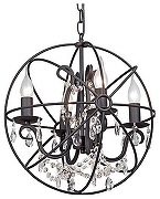 Люстра Vitaluce V4387 V4387-1/4 цвет плафона/подвески Прозрачный, цвет арматуры Черный