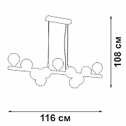 Люстра Vitaluce V49860 V49860-8/11S цвет плафона/подвески Белый, цвет арматуры Золото-2