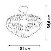 Люстра на штанге Vitaluce V5352 V5352-1/5PL цвет плафона/подвески Прозрачный, цвет арматуры Черный-1
