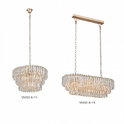 Люстра Vitaluce V5353 V5353-8/11 цвет плафона/подвески Прозрачный, цвет арматуры Золото-1