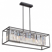 Люстра на штанге Vitaluce V5402 V5402-1/4PL цвет плафона/подвески Прозрачный, цвет арматуры Черный