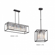 Люстра на штанге Vitaluce V5402 V5402-1/4PL цвет плафона/подвески Прозрачный, цвет арматуры Черный-3