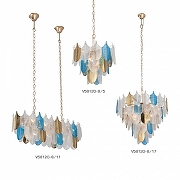 Люстра Vitaluce V58120 V58120-8/17 цвет плафона/подвески Красный, Синий, Зеленый, цвет арматуры Золото-1