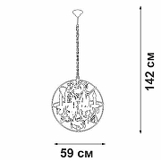 Люстра Vitaluce V5816 V5816-7/6 цвет плафона/подвески Прозрачный, цвет арматуры Бронза, Черный-3