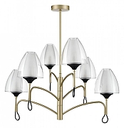 Люстра на штанге Vele Luce Oro VL5654P16 цвет плафона/подвески Белый, Прозрачный, цвет арматуры Черный, Бежевый