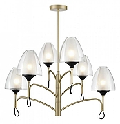 Люстра на штанге Vele Luce Oro VL5654P16 цвет плафона/подвески Белый, Прозрачный, цвет арматуры Черный, Бежевый-1