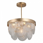 Люстра на штанге Vitaluce V5882 V5882-8/5PL цвет плафона/подвески Прозрачный, цвет арматуры Золото-1