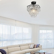 Люстра на штанге Vitaluce V5883 V5883-1/1PL цвет плафона/подвески Прозрачный, цвет арматуры Черный-3