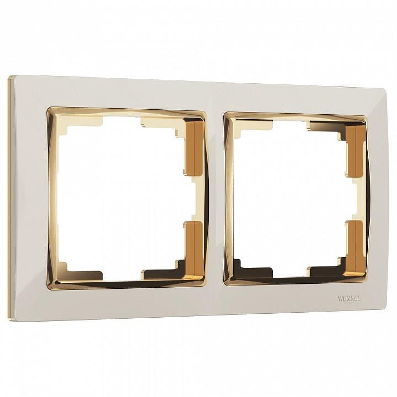 Рамка на 2 поста Werkel Snabb (слоновая кость/золото) W0021932 