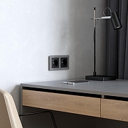 Рамка на 2 поста Werkel Acrylic (графит) W0022704 цвет Графит-2