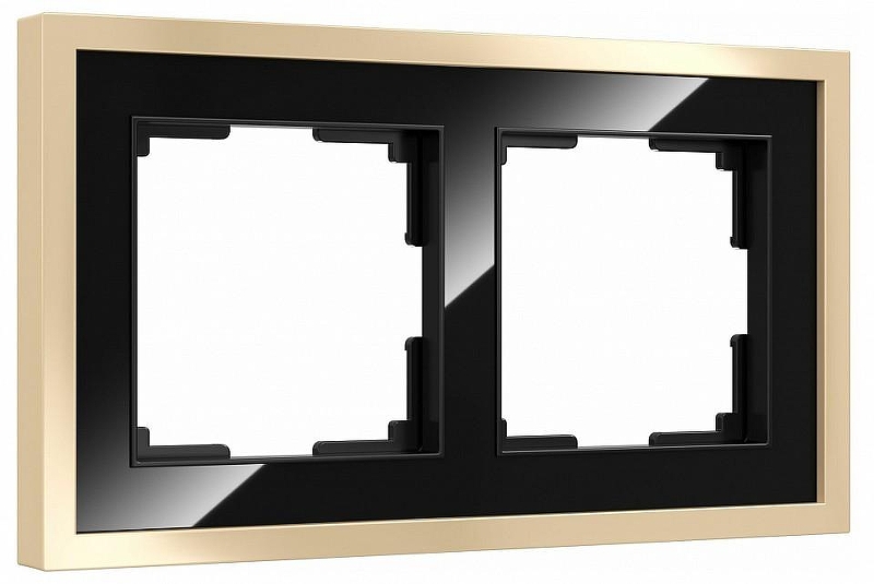 Рамка на 2 поста Werkel Baguette (черный/латунь) W0022852 