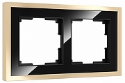 Рамка на 2 поста Werkel Baguette (черный/латунь) W0022852 цвет Латунь, Черный