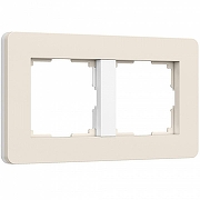 Рамка на 2 поста Werkel Split (айвори/белый, soft-touch) W0023066 цвет Желтый