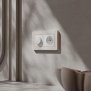 Рамка на 2 поста Werkel Split (айвори/белый, soft-touch) W0023066 цвет Желтый-1