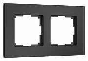 Рамка на 2 поста Werkel Senso (черный, стекло soft-touch) W0023108 цвет Черный