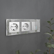 Рамка на 3 поста Werkel Diamant (зеркальный) W0031220 цвет Прозрачный-1