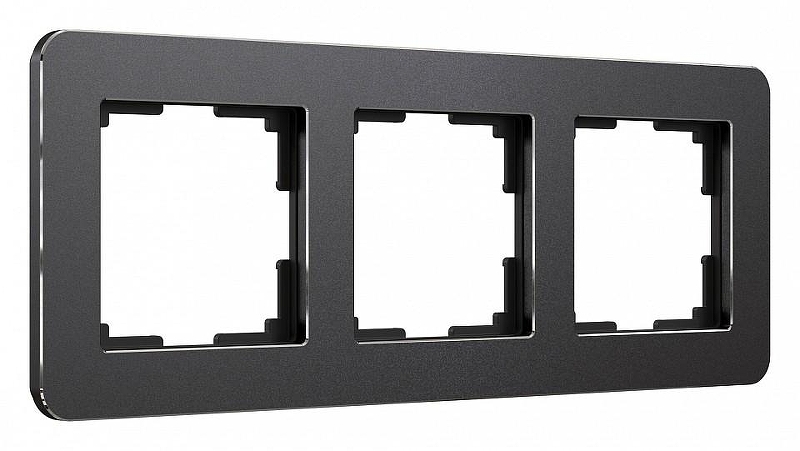 Рамка на 3 поста Werkel Platinum (черный алюминий) W0032608 