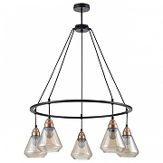 Люстра Vele Luce Norina VL5842P05 цвет плафона/подвески Коньячный, цвет арматуры Черный-1