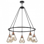 Люстра Vele Luce Norina VL5842P05 цвет плафона/подвески Коньячный, цвет арматуры Черный-2