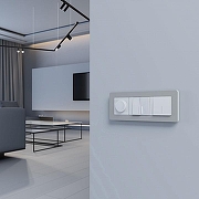 Рамка на 3 поста Werkel Split (дымчатый/белый, soft-touch) W0033067 цвет Белый, Серый-1