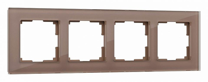 Рамка на 4 поста Werkel Favorit (латте, стекло) W0041142 