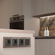 Рамка на 4 поста Werkel Favorit (латте, стекло) W0041142 цвет Коричневый-1