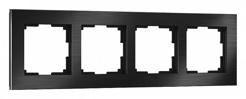 Рамка на 4 поста Werkel Aluminium (черный алюминий) W0041708 