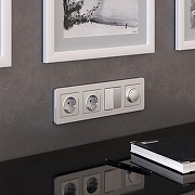 Рамка на 4 поста Werkel Platinum (алюминий) W0042606 цвет Серебро-1