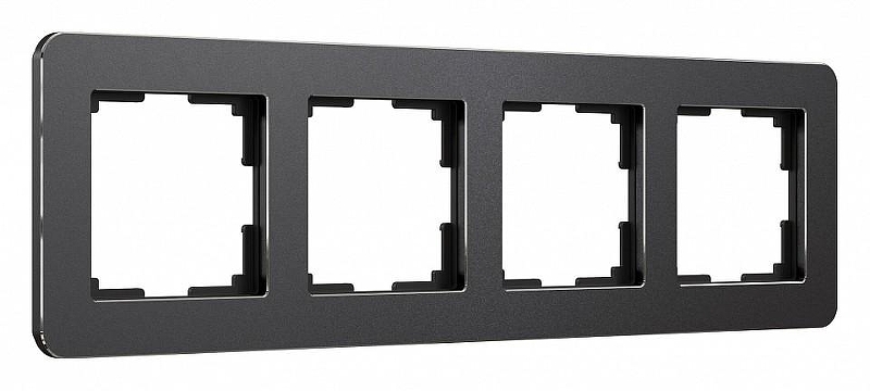 Рамка на 4 поста Werkel Platinum (черный алюминий) W0042608 