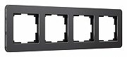 Рамка на 4 поста Werkel Platinum (черный алюминий) W0042608 цвет Черный