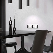 Рамка на 4 поста Werkel Platinum (черный алюминий) W0042608 цвет Черный-2