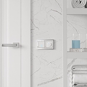 Рамка на 2 поста Werkel Baguette белый/серебро W0022850 цвет Белый, Серебро-1