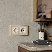 Рамка на 2 поста Werkel Baguette (айвори/латунь) W0022851 цвет Желтый, Латунь-1