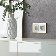 Рамка на 2 поста Werkel Baguette (айвори/латунь) W0022851 цвет Желтый, Латунь-3