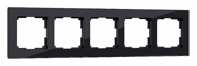 Рамка на 5 постов Werkel черный,стекло W0051108 