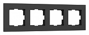 Рамка на 4 поста Werkel Slab (черный софт) W0042908 цвет Черный
