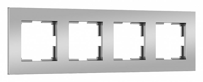 Рамка на 4 поста Werkel Slab (серебро софт) W0042965 