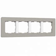 Рамка на 4 поста Werkel Split (дымчатый/белый, soft-touch) W0043067 цвет Белый, Серый