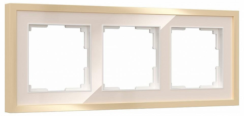 Рамка на 3 поста Werkel Baguette (айвори/латунь) W0032851 