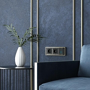 Рамка на 3 поста Werkel Baguette (черный/латунь) W0032852 цвет Латунь, Черный-2